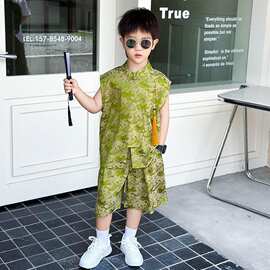 男童夏季薄款套装2026新款儿童新中式背心汉服男孩无袖宝宝唐装潮