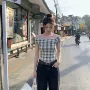 新款露肩不对称别致t恤