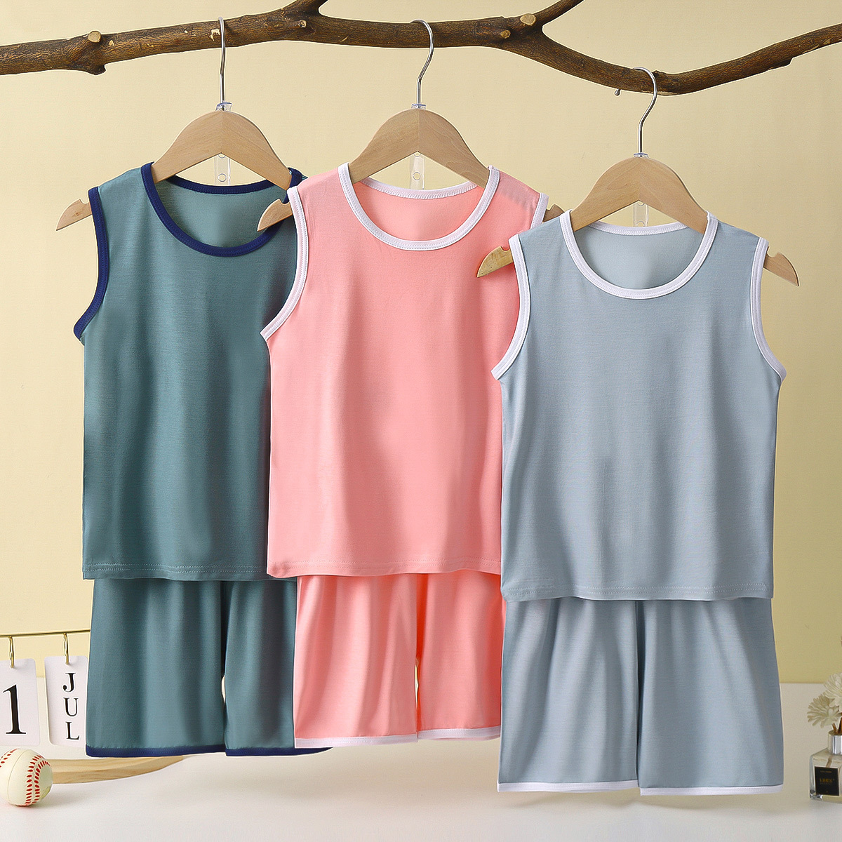 Bestselling New Modal Children's Tank Top A-Grade Home Set Short Pants Summer Thin Pajamas Air Conditioning Clothes