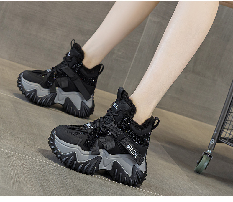Giày sneaker nữ đế dày phong cách Hàn Quốc, lót lông cừu giữ ấm, tăng chiều cao — M2993 Trắng một lớp, M2993-1 plus nhung xám, M2993 plus trắng nhung, M2993-1 plus nâu nhung chi tiết 21