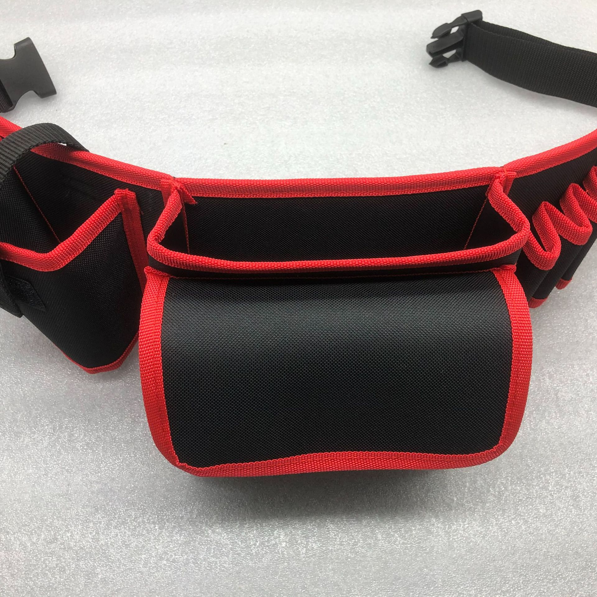 红色工具腰包多功能维修工具袋小号加厚帆布电工腰带工具包