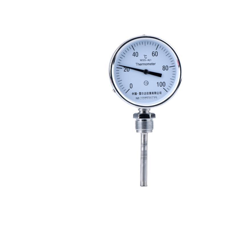 不锈钢双金属温度计WS411/411BF -40-600℃ 锅炉工业管道温度表
