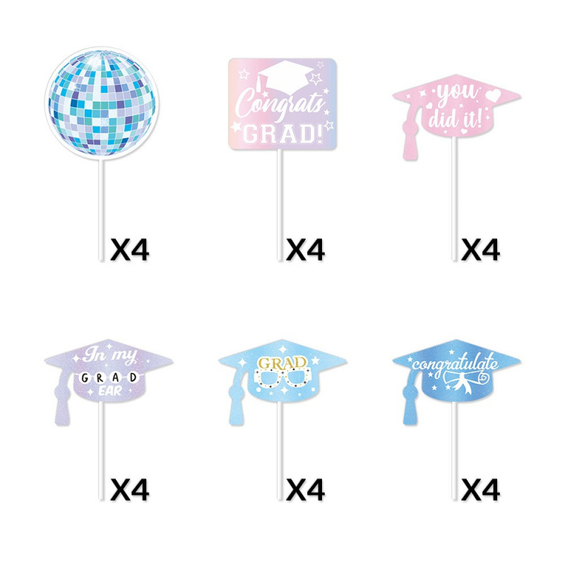 2025 decoración de graduación transfronteriza vintage discoteca pastel de temporada de graduación decoración de fiestas mini-slot