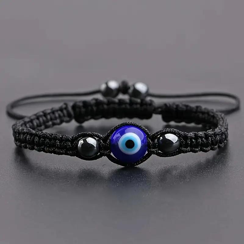 Amazon Cross-Border Devil's Eye Friendship Bracelet Handmade Black Rope Braided Bracelet Simple Jewelry for Men and Women Amazon Cross-Border Devil's Eye Friendship Bracelet Handmade Black Rope Braided Bracelet Simple Jewelry for Men and Women