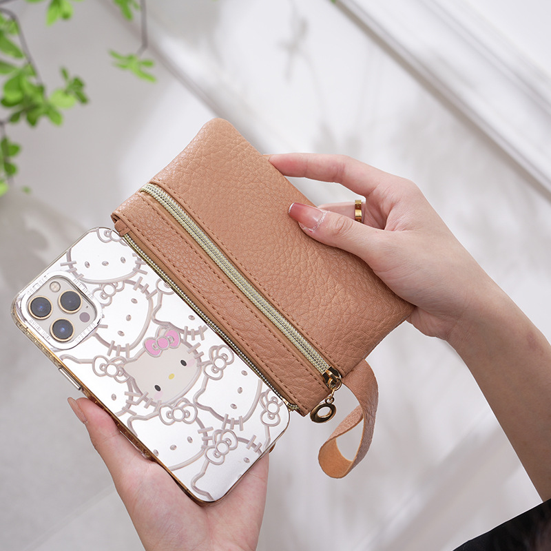 Monedero de mujer con patrón de lichi de moda de cuero de imitación de punto transfronterizo, bolso de embrague largo, monedero multifuncional de gran capacidad