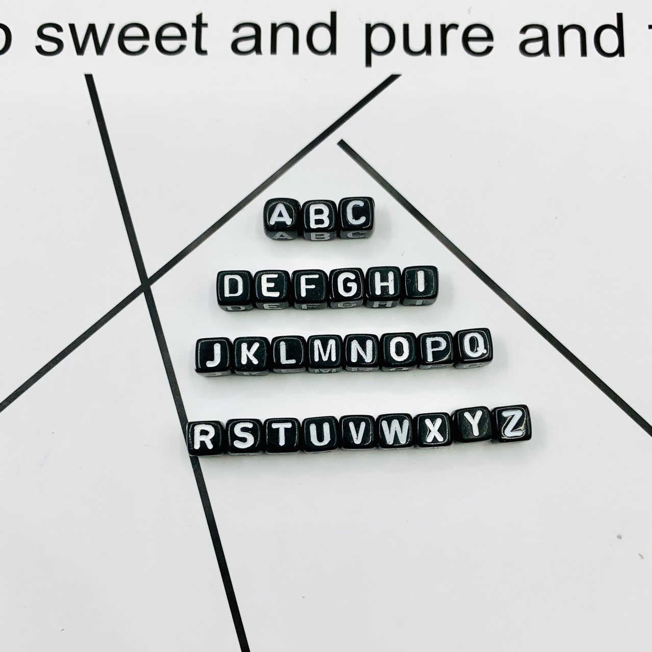 Acrylic square children's beads with letters