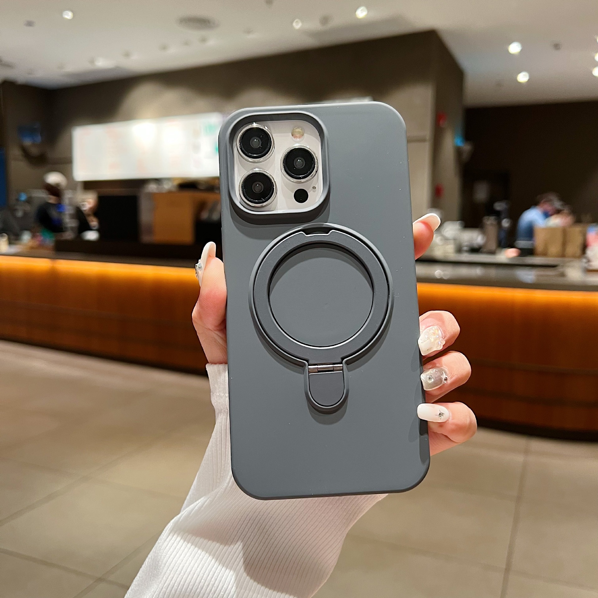 Aplicable para Apple 17Promax Case Silicone Liquid Magnetic Bracket iPhone 15 Case 12Promax