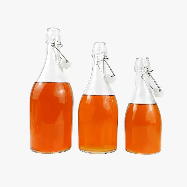 500ml580ml800ml卡扣大容量加厚牛奶玻璃瓶酒水饮料分装瓶家用