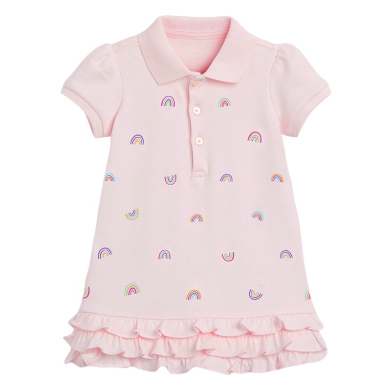 Little maven ropa para niños europeos y americanos vestidos para niños faldas de manga corta para niños verano nuevo vestido de princesa de algodón puro para niñas