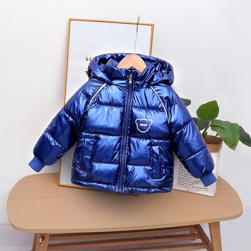  new autumn and winter children's clothing children's down cotton coats for boys and girls hooded Korean style coats thickened bread coats