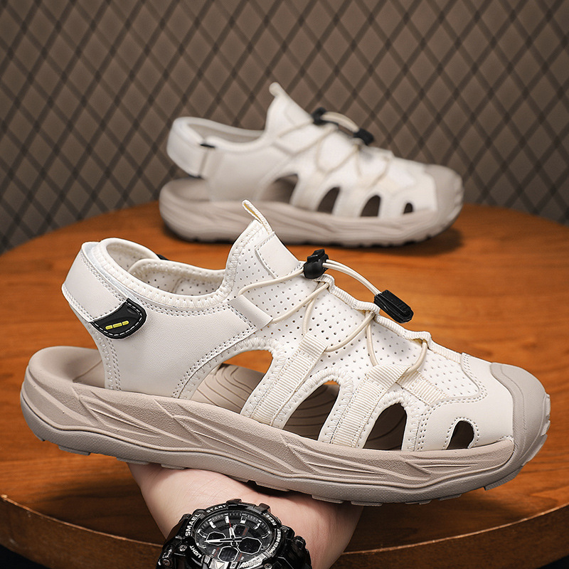 European and American Cross-Border Sandals for Men 2025 Summer Men's Cut Out Breathable Sandals Outdoor Casual Toe-Toe Beach Shoes