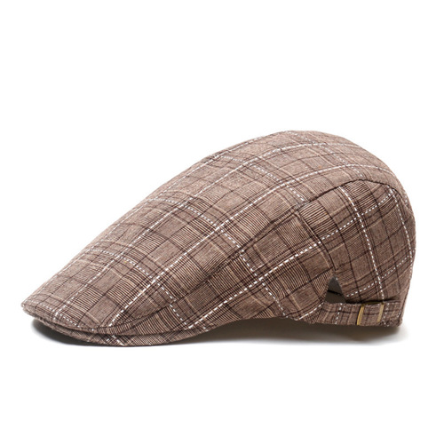 Plaid spring and summer trend cap cap, men's sunshade baseball cap, beret, forward Korean sun hat