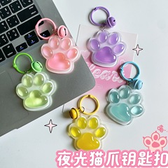 夜光猫爪鈴キーホルダーins少女心漫画動物カップルペンダント親友プレゼント飾り
