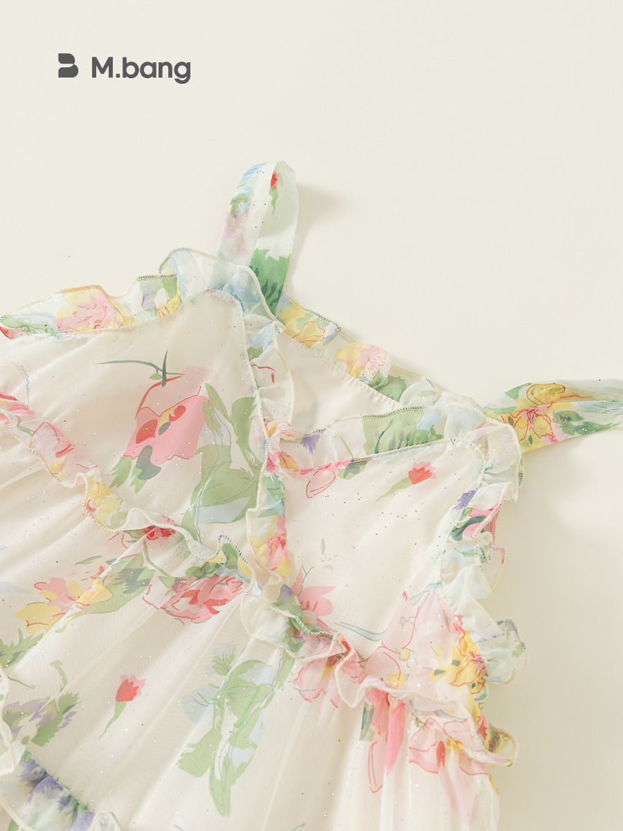 Yubao ropa infantil vestido de flores para niños dulce vestido de verano vestido de princesa de cabina vestido de bebé