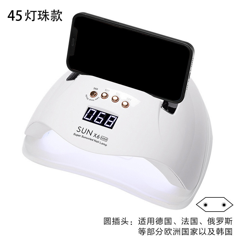 Máquina de terapia de luz para uñas X6max, lámpara de curado UV para gel de esmalte de uñas, máquina de terapia de luz que no oscurece, máquina de uñas con sensor inteligente