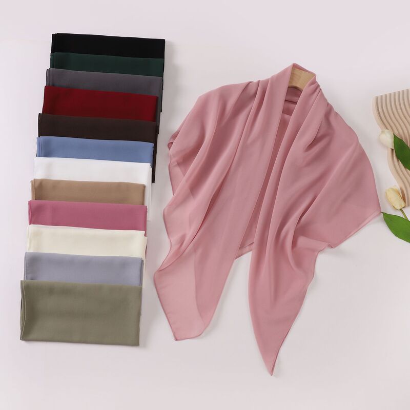 75D Pearl Chiffon Square Scarf, Ethnic Minority Gauze Scarf, Malay Indonesian Headscarf, North African Headscarf 110*110cm