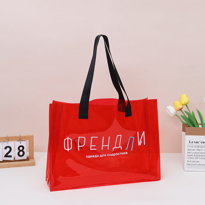 New Transparent Jelly Handbag Pvc Letter Shopping Bag Handbag Large Capacity Promotional Event Logo Customization New Transparent Jelly Handbag Pvc Letter Shopping Bag Handbag Large Capacity Promotional Event Logo Customization