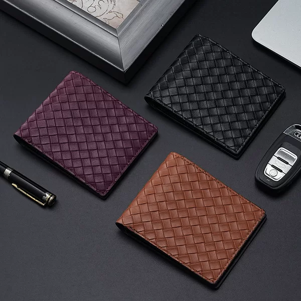 Cross-border Men's Wallet Woven Pattern Cross-border Explosions Fashion Business Bag Casual Dual-use Multifunctional Storage Wallet
