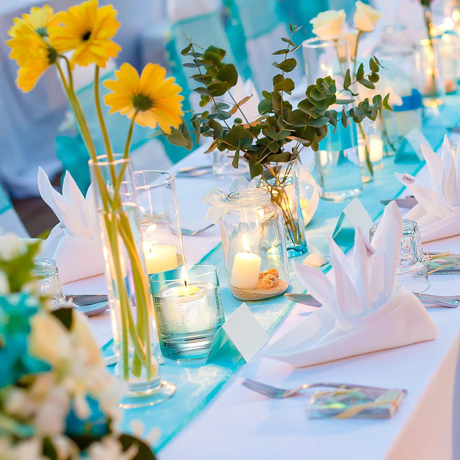 Nuanchu 30 1.5 pulgadas (alrededor de 3,8 cm) vela flotante sin fragancia de Navidad, para mediana