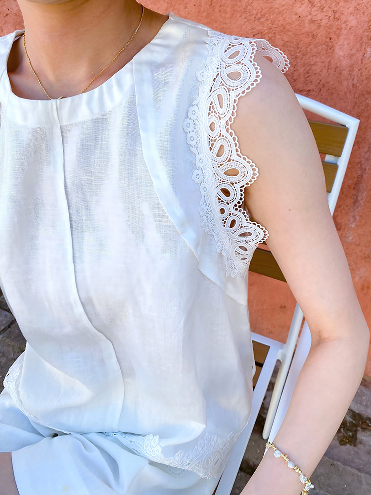 Shenzhen Nanyou European-Style Women's Clothing, Ladylike Style Suit, Women's Linen Top, Women's Summer Hollow-Out Embroidered Elegant Skirt