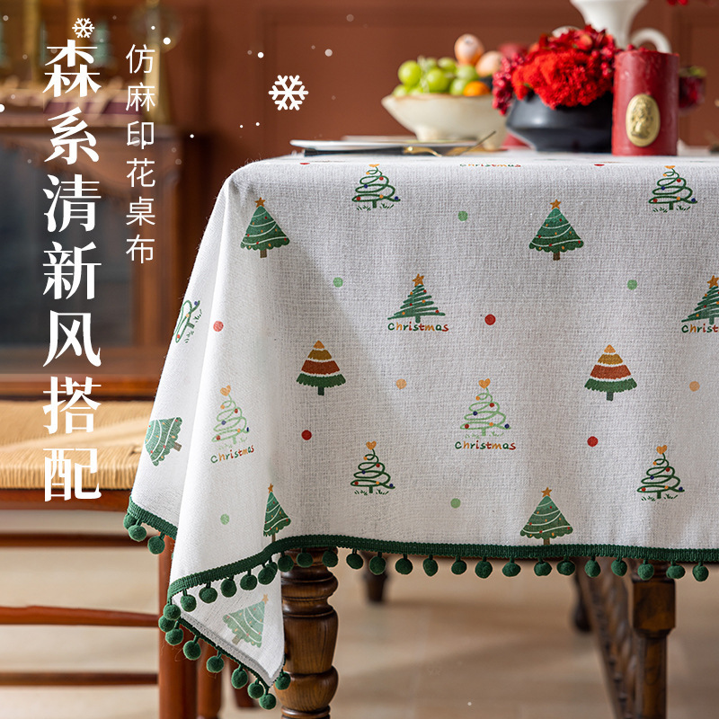 Amazonクロスボーダークリスマステーブルクロス雰囲気テーブルクロスコーヒーテーブルクロスホーム6人用テーブルクロス装飾|undefined