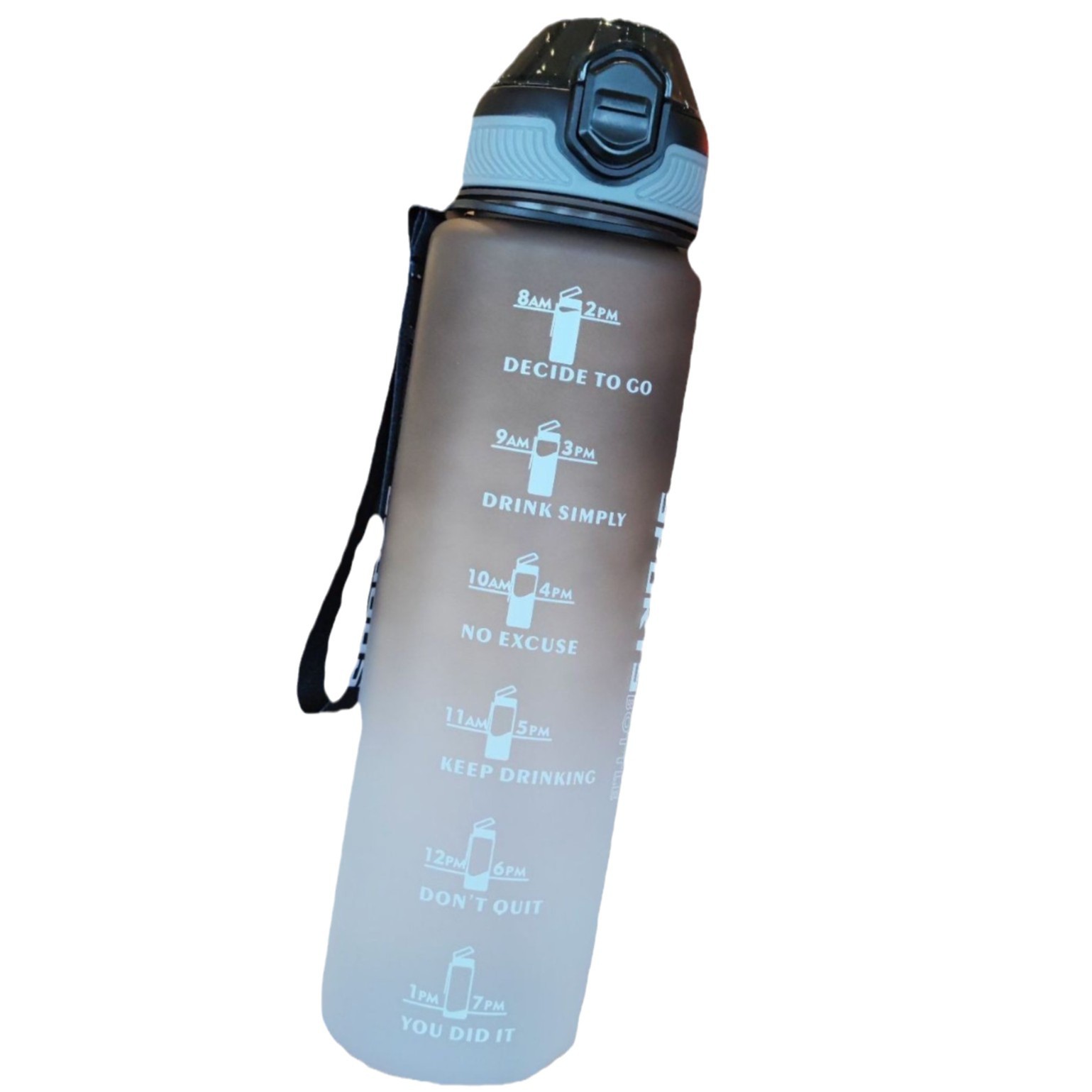 Nuevo gradiente de color esmerilado taza de agua de gran capacidad botella de agua de plástico cuerda portátil pato paja deportes taza al por mayor