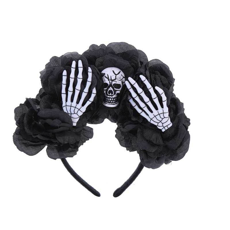 Patchwork Design Funny Style Funny Women's Flower Skull Ghost Cloth Patchwork Hair Band