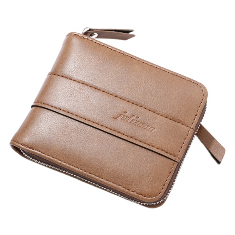 Cartera con cremallera para hombre marca de moda corta suelo plegable posición de tarjeta multifuncional cartera personalizada multimoda Moda juvenil japonesa y coreana
