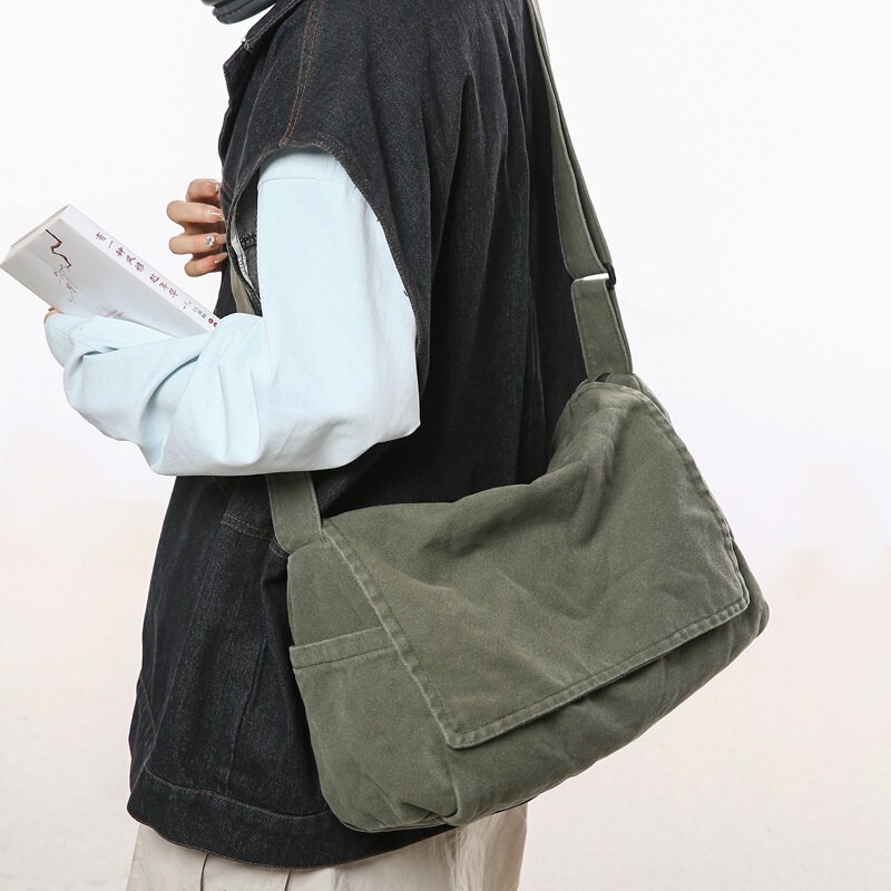 Japanese-style Canvas Bag Women's Large Capacity Lazy Style Lightweight Messenger Bag All-match Artistic Student Class Bag Crossbody Bag for Men Japanese-style Canvas Bag Women's Large Capacity Lazy Style Lightweight Messenger Bag All-match Artistic Student Class Bag Crossbody Bag for Men