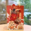Red crane + lucky scarf + New Year gift bag