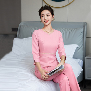 Beauty salon beautician pedicure technician work clothes female temperament health salon new foot bath shop massage trousers suit