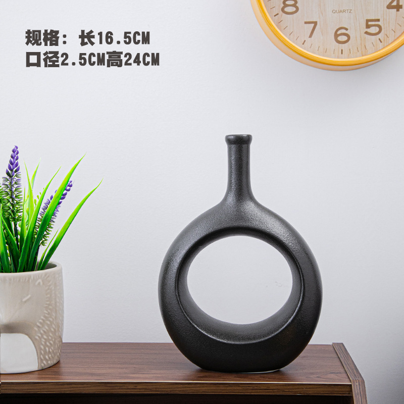 Florero decorativo de cerámica, diseño artístico, ideal para sala de estar, pasillo o habitación, decoración suave y elegante