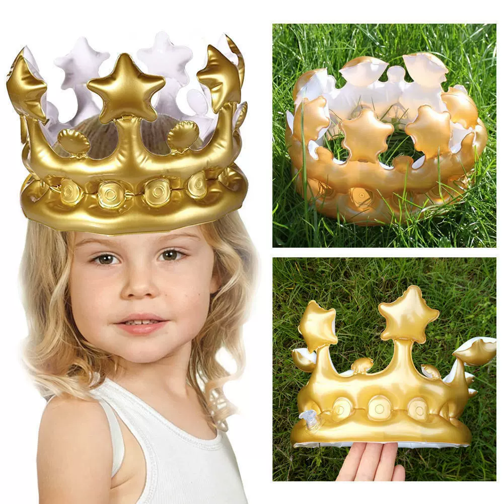 OEM定制充气皇冠生日宴会用品充气玩具充气帽子