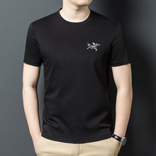 【专柜同款品质】新款刺绣纯棉短袖T恤男士圆领半袖运动上衣男装