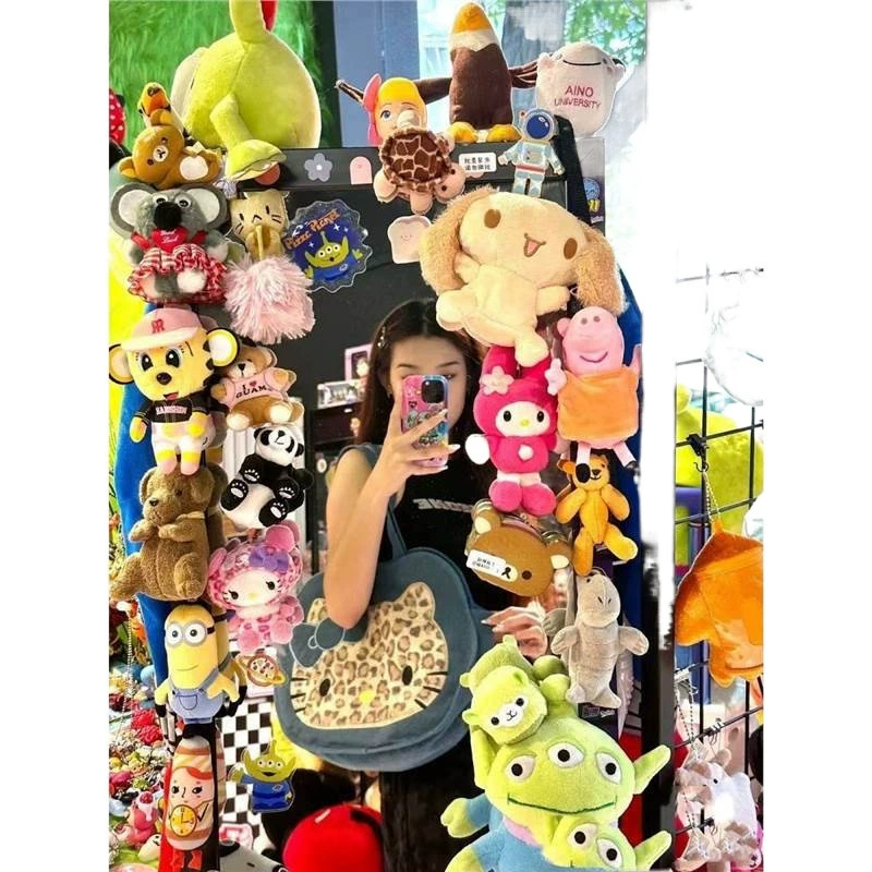 Hello Kitty, джинсовая сумка, вместительный держатель для карт с мультяшным принтом на одно плечо