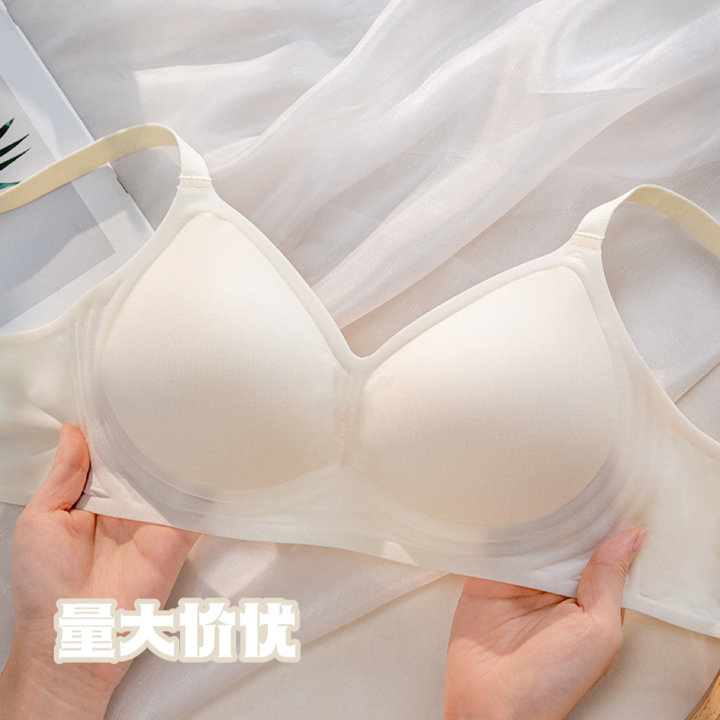 果冻软支撑无痕内衣女小胸聚拢夏季薄款防下垂固定杯文胸大胸显小
