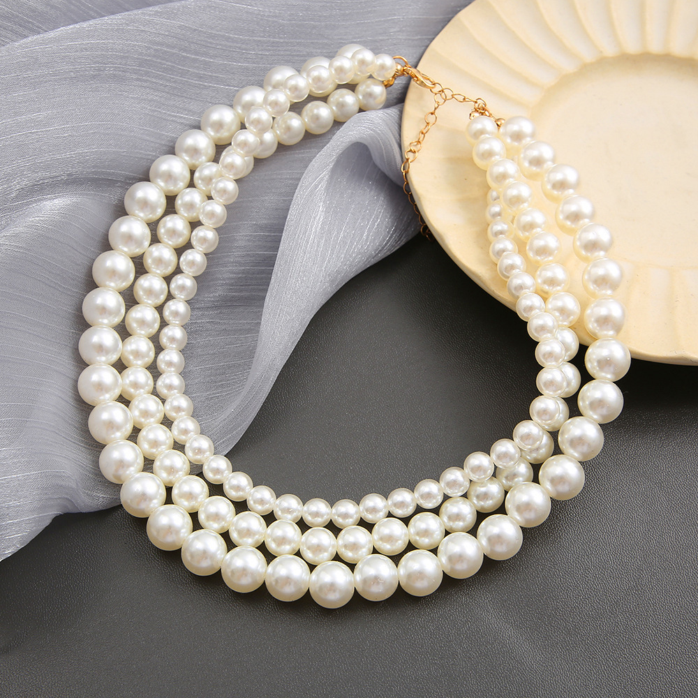 Elegant Geometric Artificial Pearl Beaded Women's Necklace display picture 5