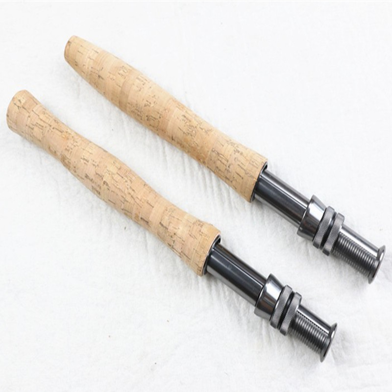 DIY手工路亚飞蝇竿用包软木把手加金属轮座手柄套装鱼竿配件编号1