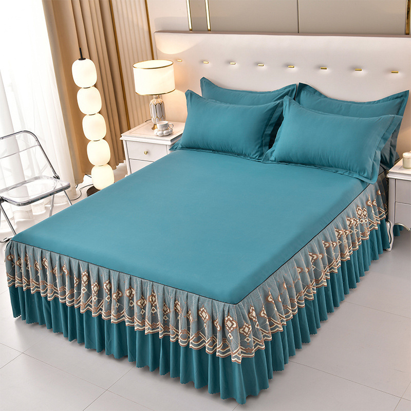 Transfronterizo amazon coreano pro-piel puro molido de encaje vestido de cama de algodón Leca una sola pieza de ropa de cama princesa al por mayor