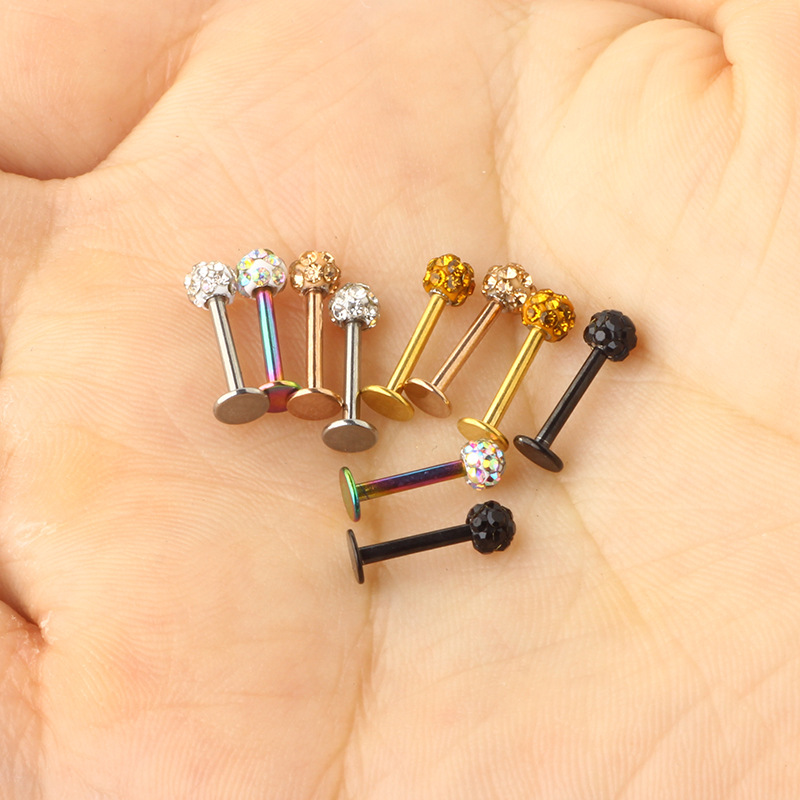 Pointed titanium steel lip stud product view