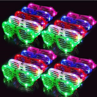 Shutter led luminous glasses colorful flash glasses night running singing party props fluorescent glasses