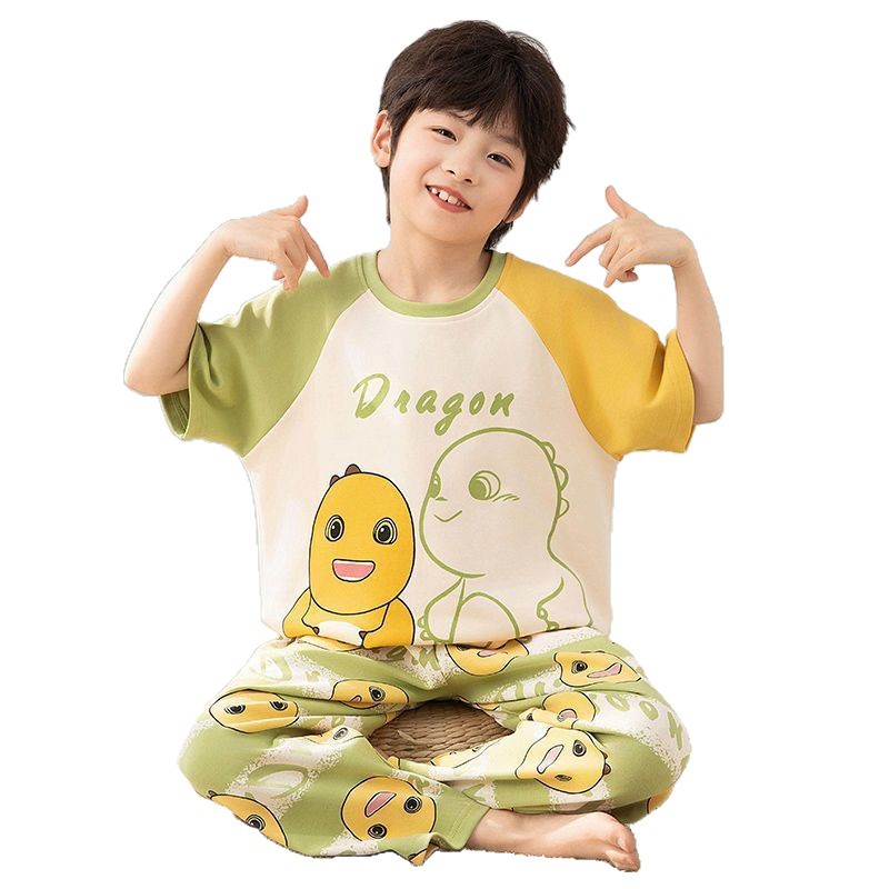 Pijamas infantiles niños lindos pantalones de manga corta de dibujos animados set 2026 verano nuevo niño ropa de hogar para niños
