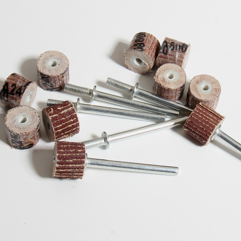 Cuero diy con mango persiana molienda molienda eléctrica molienda de metal paño de abrasiva persiana rueda de papel de lija