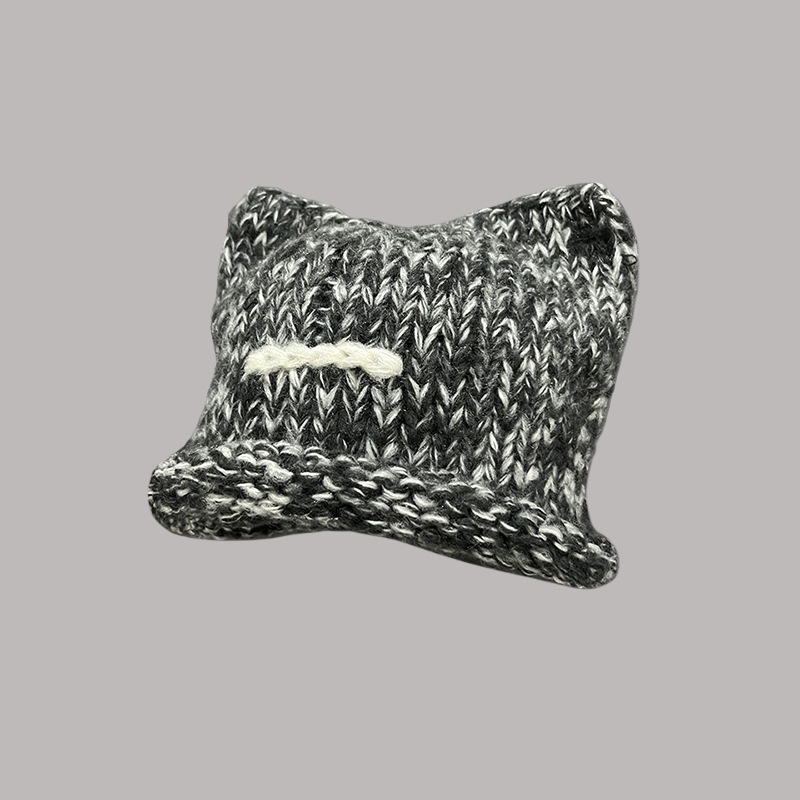 Cappelli autunnali per bambini, bordi arricciati invernali per mostrare il viso, piccolo cappello da pescatore in peluche, lana lavorata a maglia, edizione coreana,_voghion.com