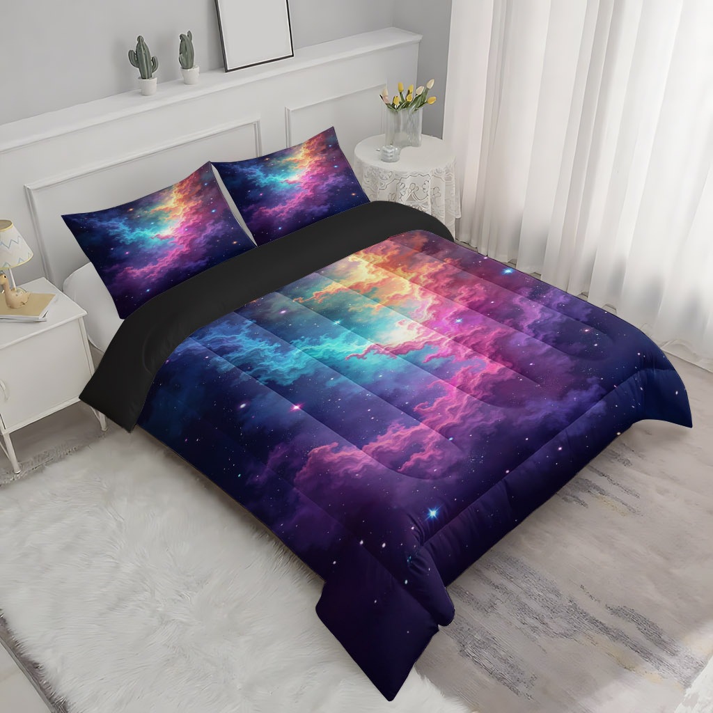 TEMU / JIT transfronterizo color estrella 3D impresión digital 180gms conjunto de edredón para diseñar