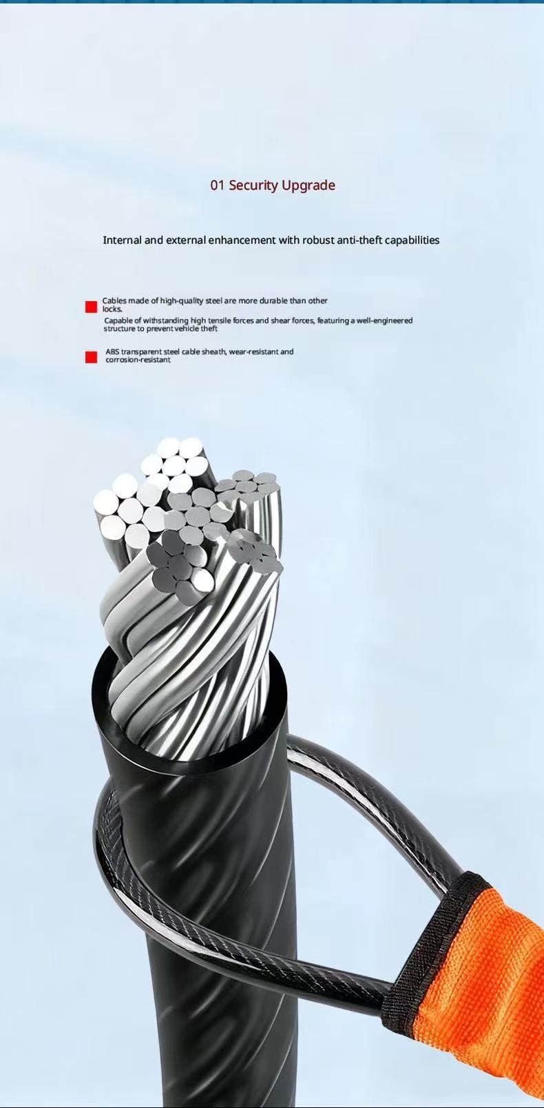 Car Steering Wheel Lock Anti-Theft Device, Thickened Safety Buckle Car Lock Rope Lock, Powerful Anti-Theft for Vehicles