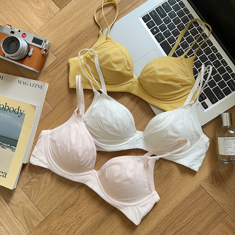 The same style of tivisu underwear women's upper thin lower thick small chest gathered without steel ring breast anti-sagging upper towen bra
