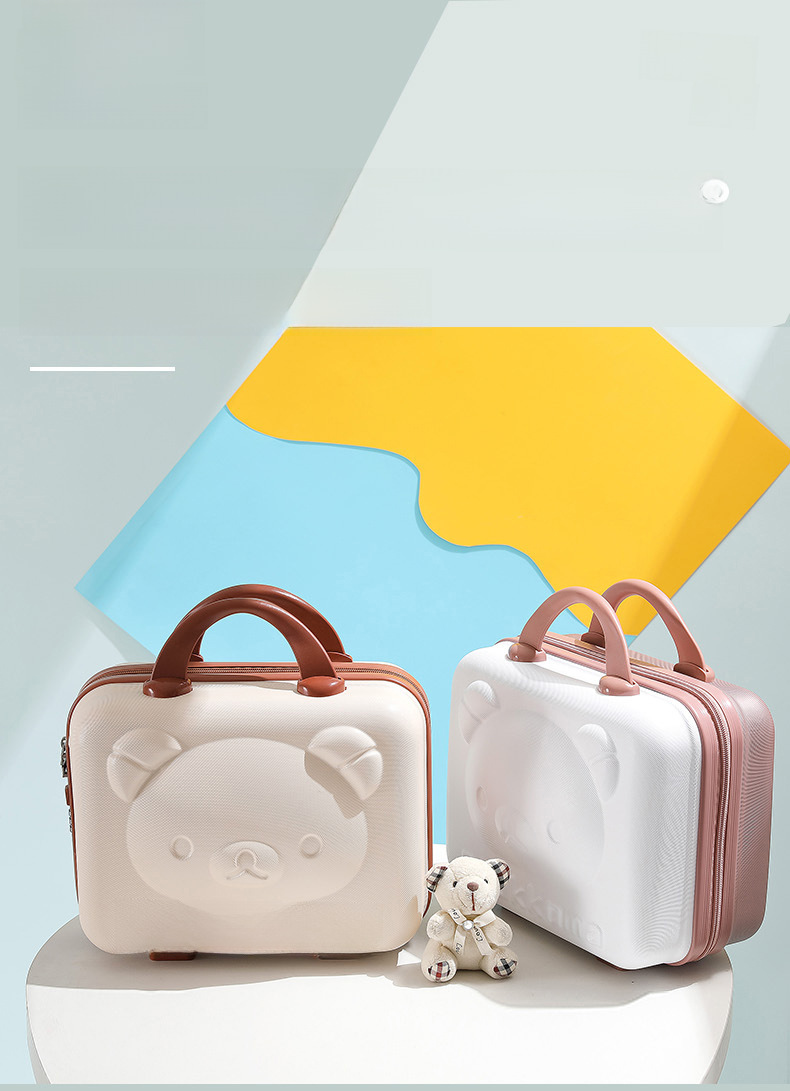 Mini Makeup Case Beige White