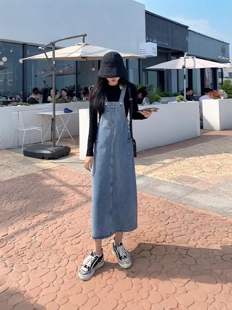 Long denim summer dress for students