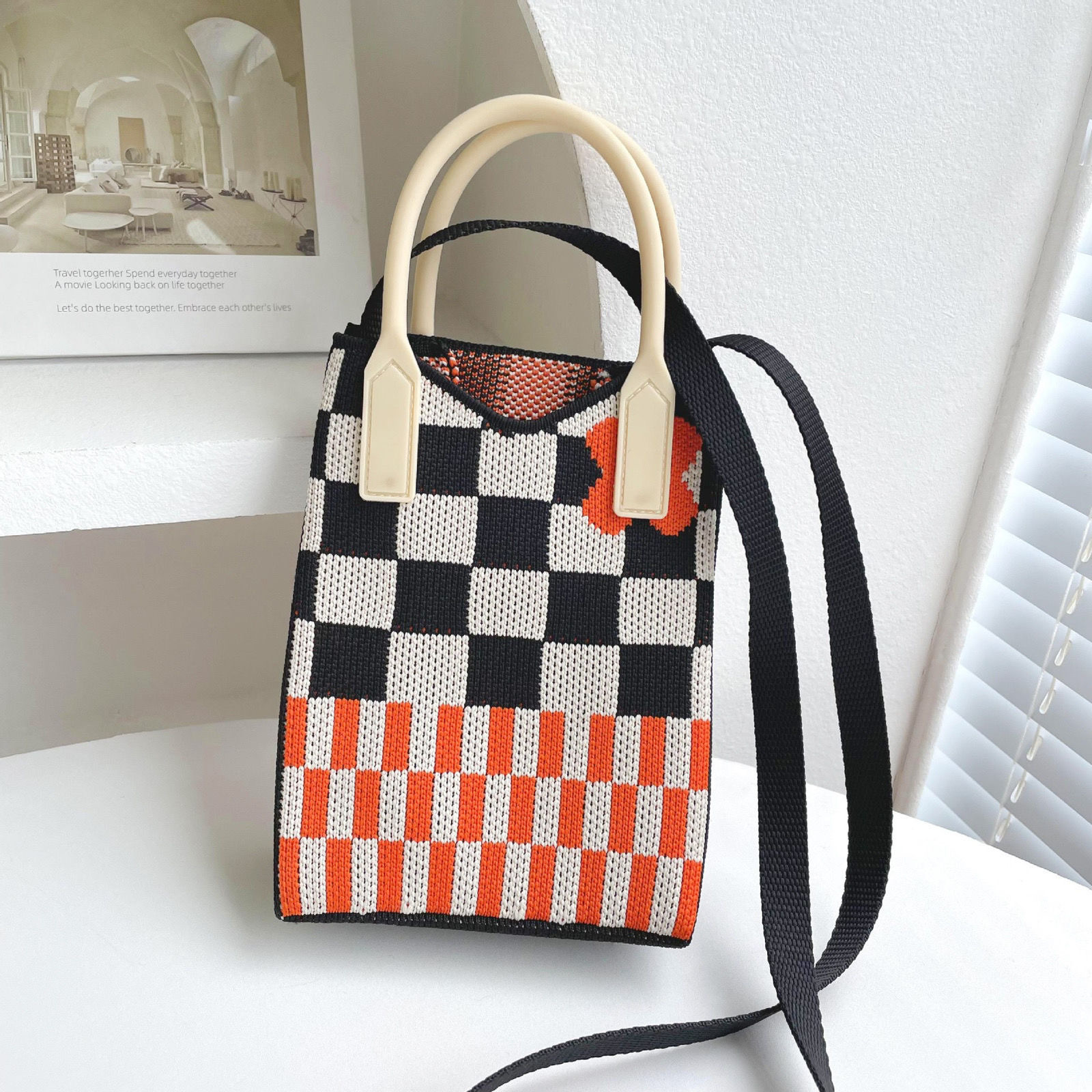 Women's Small Polyester Stripe Plaid Flower Vintage Style Open Crossbody Bag display picture 9